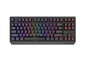 Tastatura gaming mecanica wireless Genesis Thor 230 TKL, iluminare RGB, swtich-uri Red, 87 taste, 11 butoane multimedia, negru - Img 2
