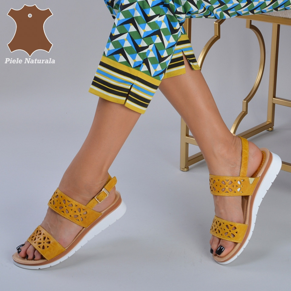 Sandale Piele Naturala Sunny Yellow - Need 4 Shoes
