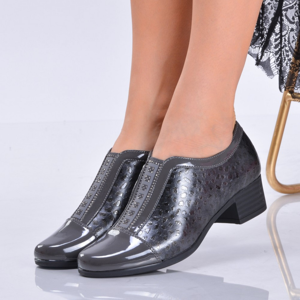 Pantofi Cu Toc Dama Orion Gri - Need 4 Shoes