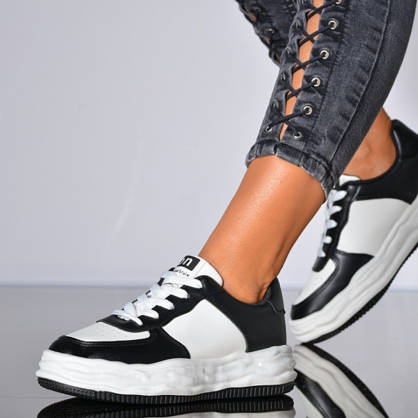 Adidasi Dama Marissa Alb/Negru- Need 4 Shoes