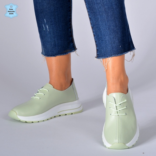 Adidasi Dama Piele Naturala Roua Verzi- Need 4 Shoes