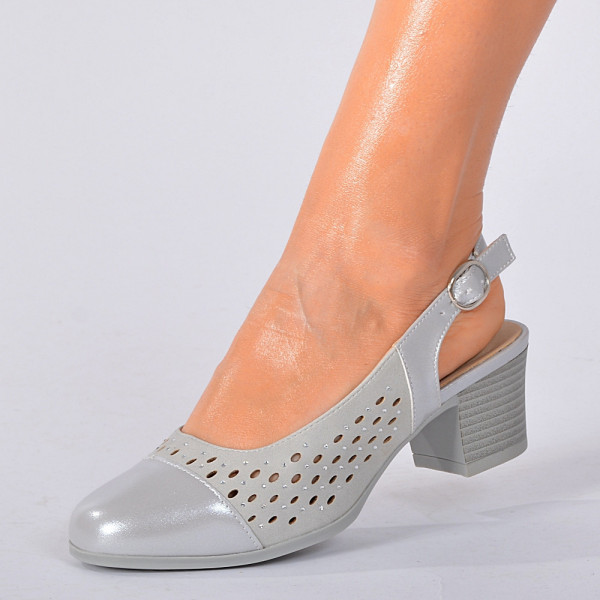 Pantofi Cu Toc Dama Julieta Argintii