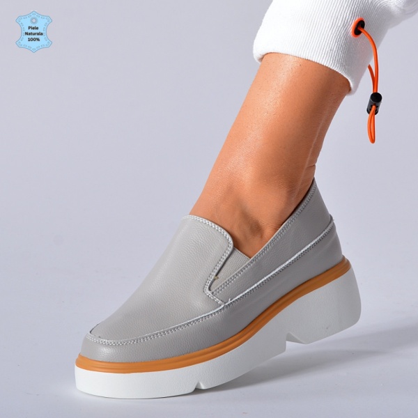 Pantofi Dama Piele Naturala Isadora Gri