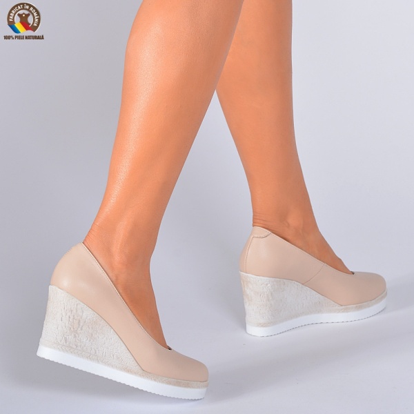 Pantofi Dama Piele Naturala Zelyna Nude