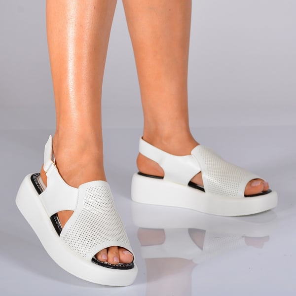 Sandale Cu Platforma Nety Albe- Need 4 Shoes