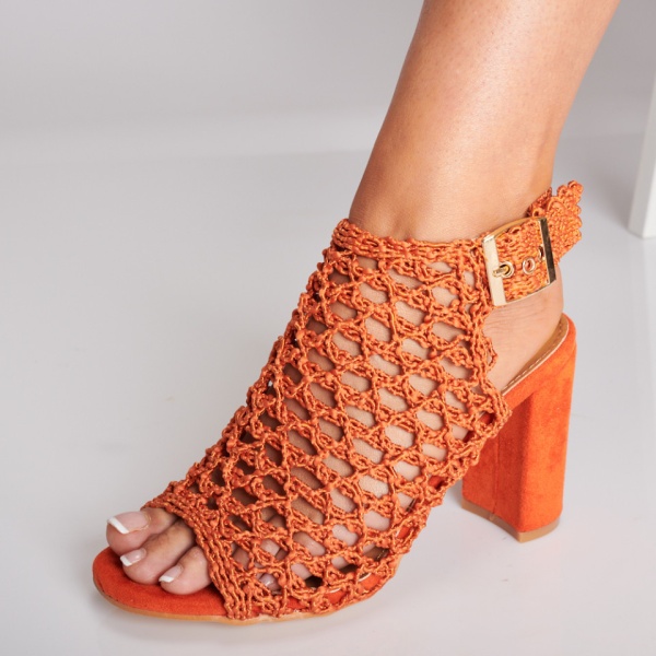 Sandale Dama Cu Toc Mariko Orange-NEED 4 SHOES