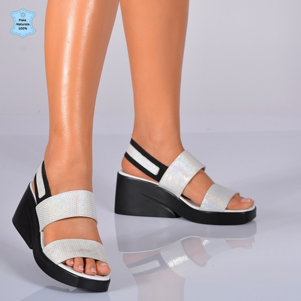 Sandale Piele Naturala Gemma 4 Argintii