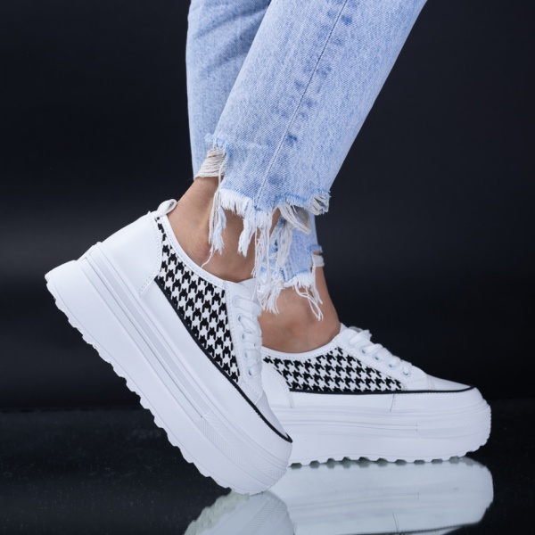 Tenisi Dama Toto Alb/Negru-Need 4 Shoes