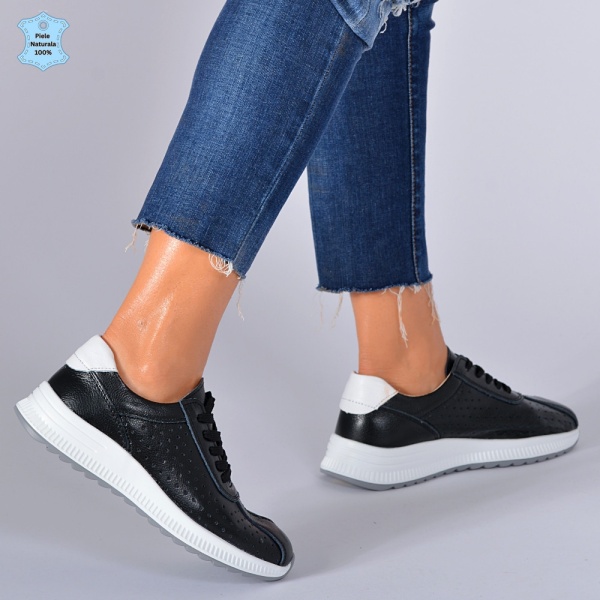 Adidasi Dama Piele Naturala Pamy Negri- Need 4 Shoes