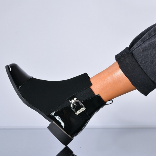 Ghete Dama Imblanite Kunio Negre - Need 4 Shoes