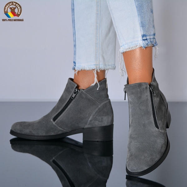 Ghete Dama Piele Naturala Bety 3 Gri- Need 4 Shoes