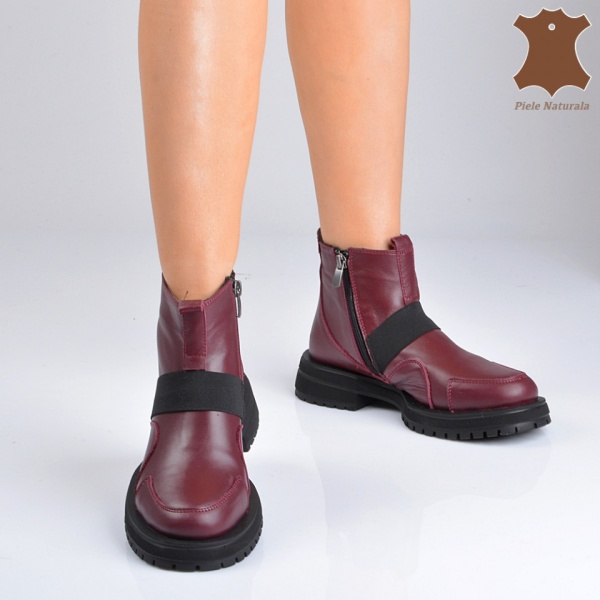 Ghete Dama Piele Naturala Elsa Bordo- Need 4 Shoes