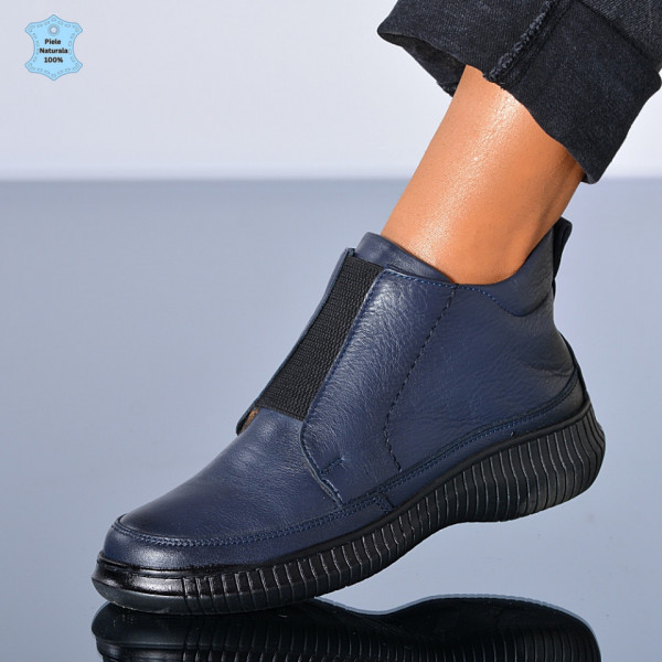 Ghete Dama Piele Naturala Leni Navy