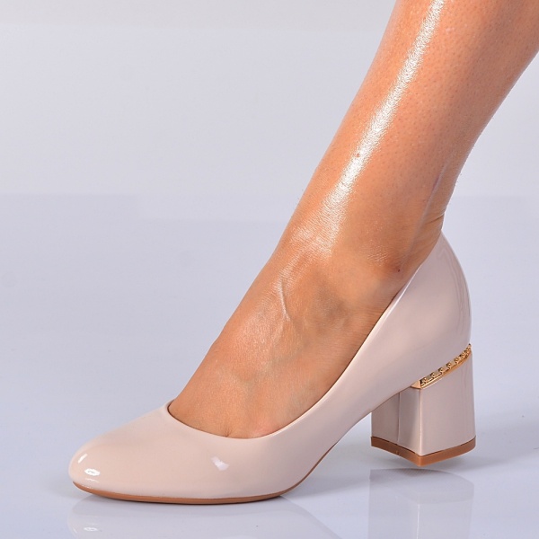 Pantofi Cu Toc Dama Luiza Bej- Need 4 Shoes