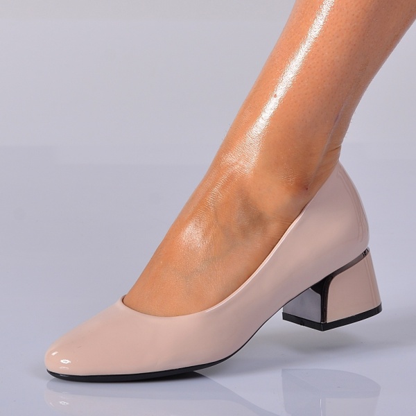 Pantofi Cu Toc Dama Nadia Bej