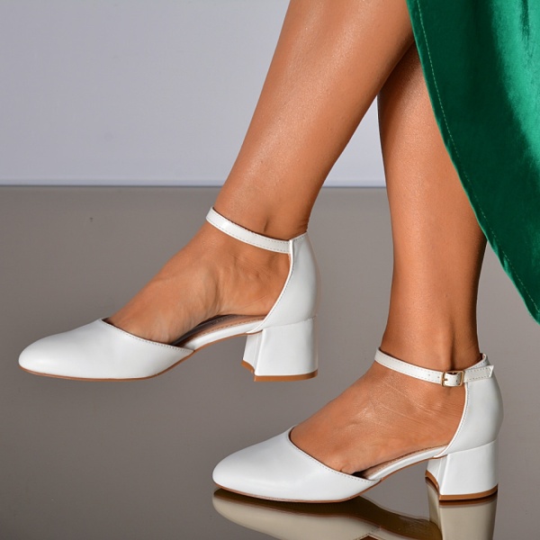 Pantofi Cu Toc Dama Nelya Albi- Need 4 Shoes