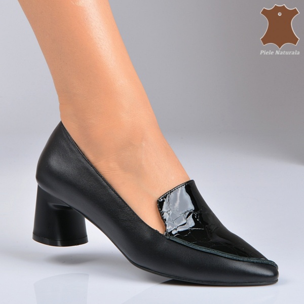Pantofi cu toc Piele Naturala Camora Negri- Need 4 Shoes