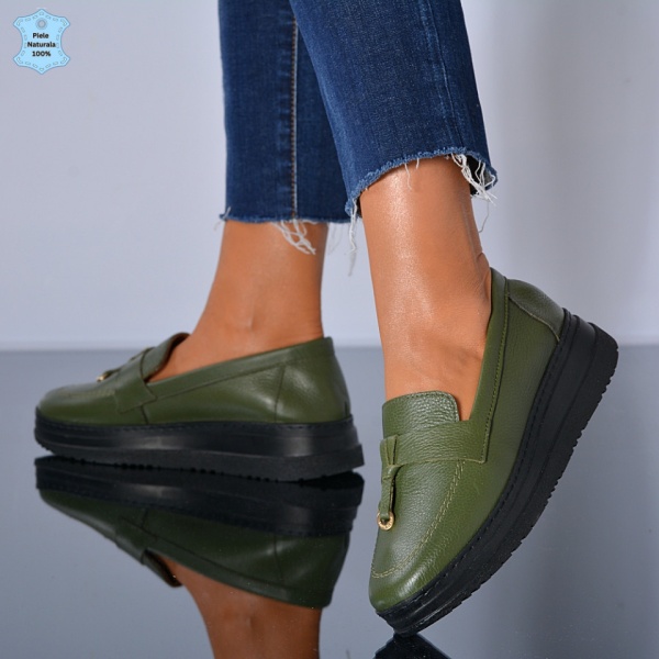 Pantofi Dama Piele Naturala Maira Verzi- Need 4 Shoes