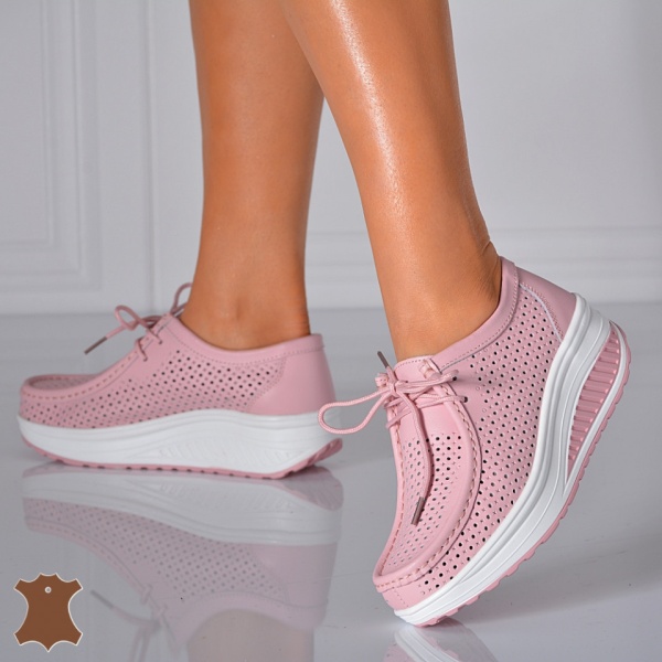 Pantofi Dama Piele Naturala Zena 4 Roz- Need 4 Shoes