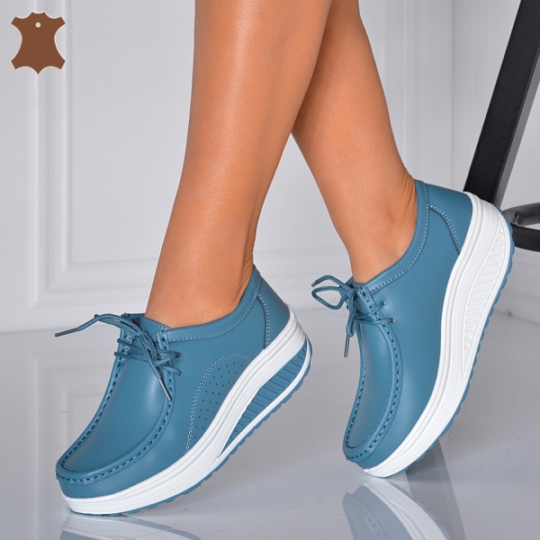 Pantofi Dama Piele Naturala Zena 5 Albastri- Need 4 Shoes