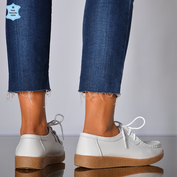 Pantofi Dama Piele Naturala Zora 3 Albi- Need 4 Shoes