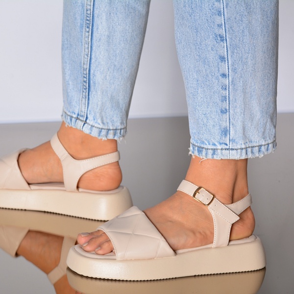 Sandale Cu Platforma Natasha Bej- Need 4 Shoes