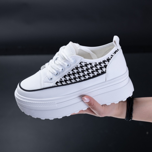 Tenisi Dama Toto Alb/Negru-Need 4 Shoes