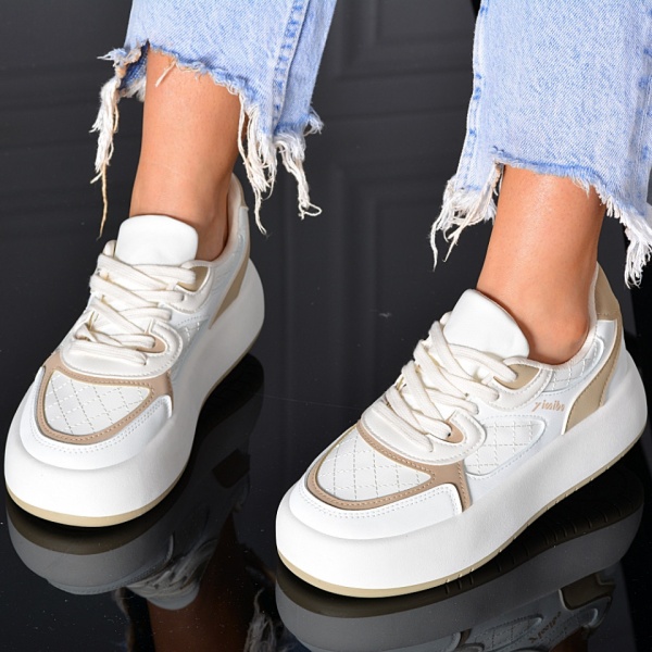 Adidasi Dama Narsia Alb/Kaki- Need 4 Shoes