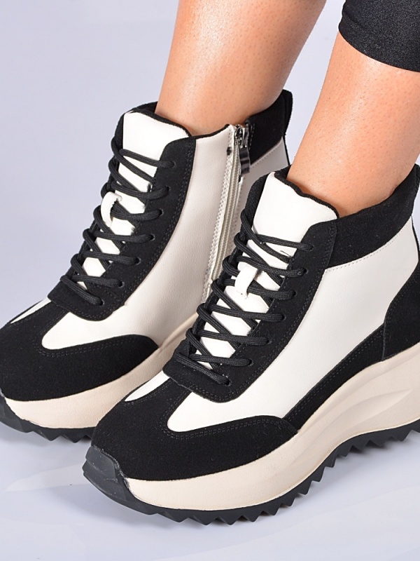 Ghete Sport Justina Alb/Negru