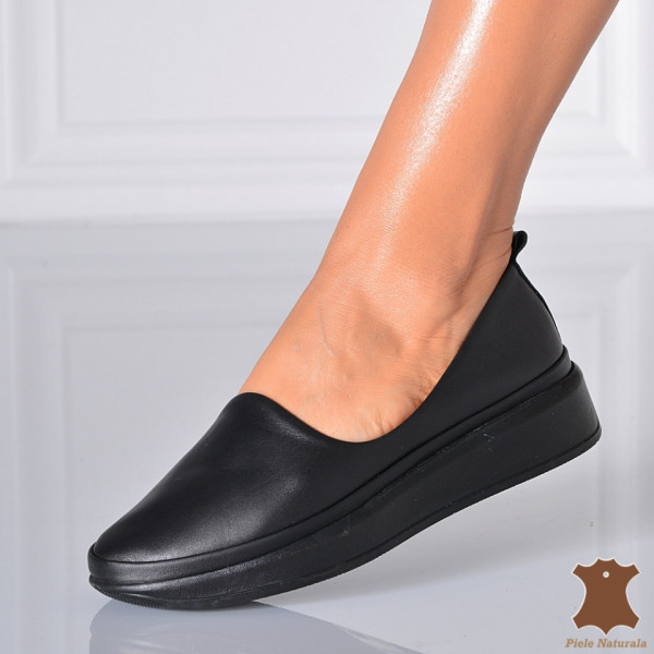 Pantofi Dama Piele Naturala Bliss Negri