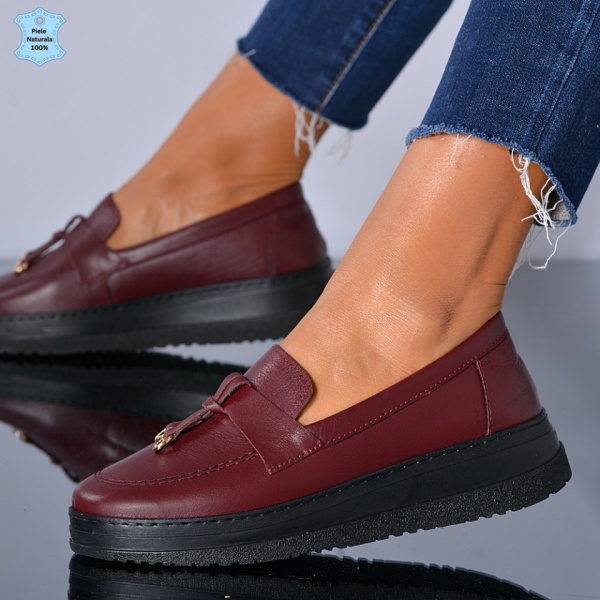 Pantofi Dama Piele Naturala Maira Bordo- Need 4 Shoes