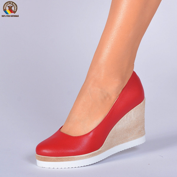 Pantofi Dama Piele Naturala Zelyna Rosii
