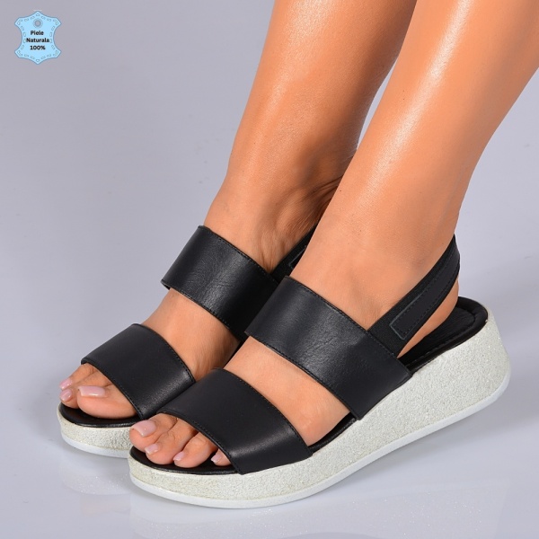 Sandale Dama Piele Naturala Tonelia Negre- Need 4 Shoes