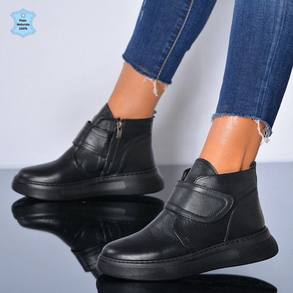Ghete Dama Piele Naturala Marny 2 Negre