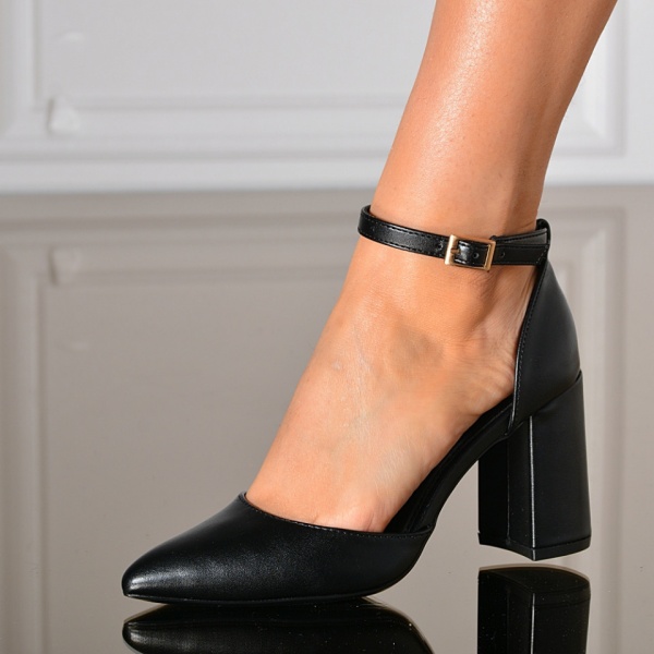 Pantofi Cu Toc Dama Amber Negri  - Need 4 Shoes