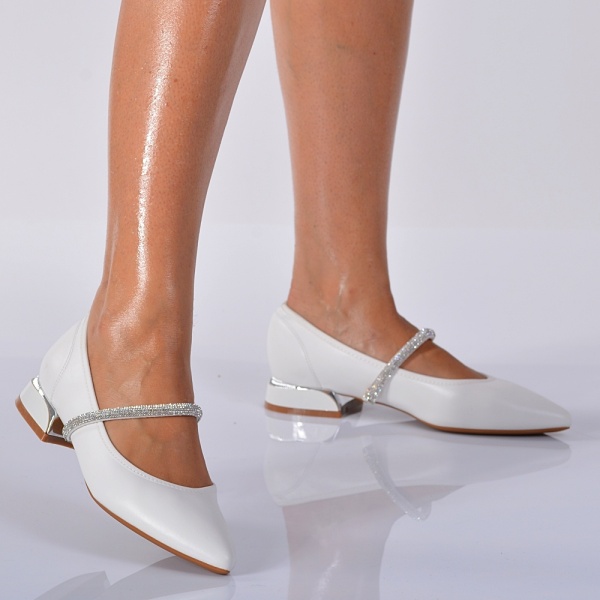 Pantofi Cu Toc Dama Flavy Albi- Need 4 Shoes