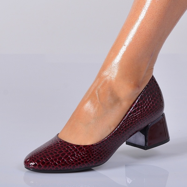 Pantofi Cu Toc Dama Malvina Bordo