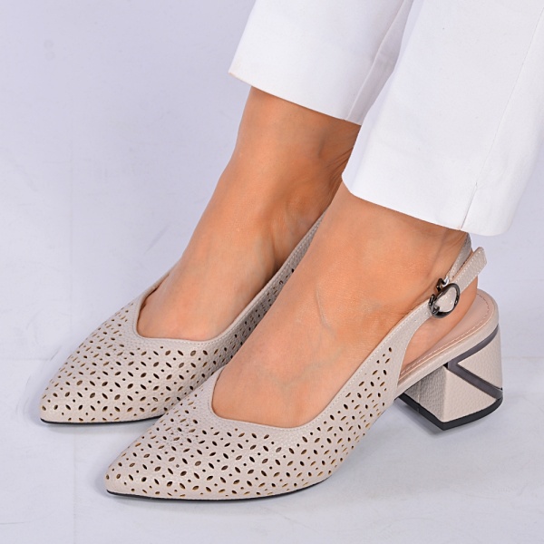 Pantofi Cu Toc Dama Myra Gri