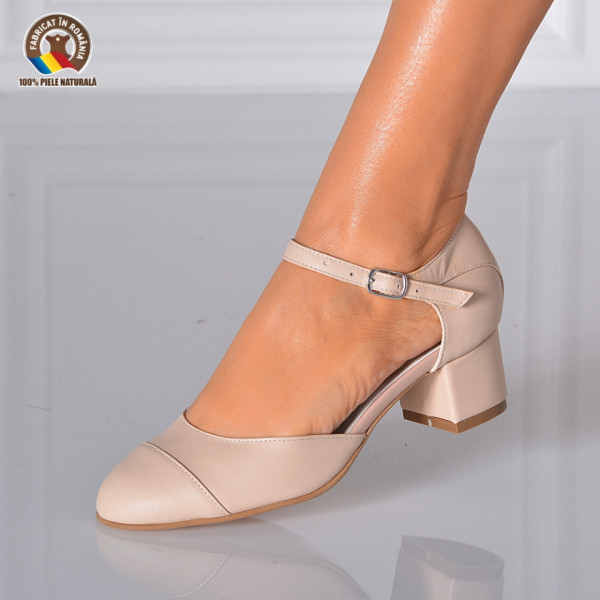 Pantofi Cu Toc Piele Naturala Arizona Roz