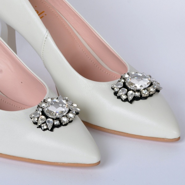 Pantofi Cu Toc Piele Naturala Bianca Bej- Need 4 Shoes
