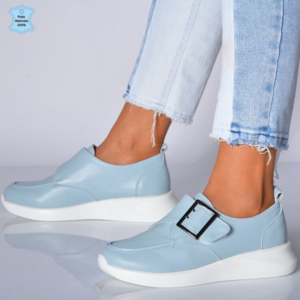 Pantofi Dama Piele Naturala Azdra Albastri- Need 4 Shoes