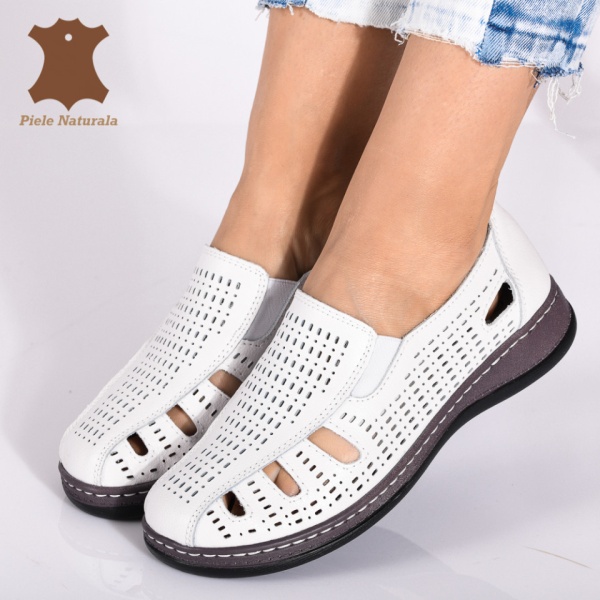 Pantofi Dama Piele Naturala Eden Albi- Need 4 Shoes