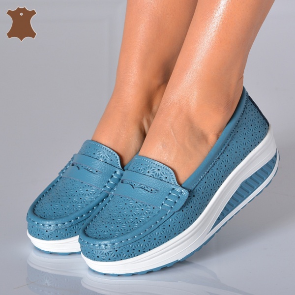 Pantofi Dama Piele Naturala Zena 7 Albastri- Need 4 Shoes