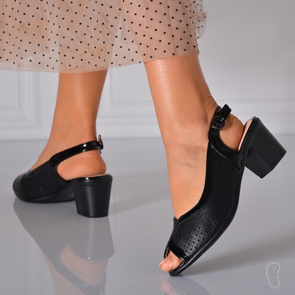 Sandale Dama Cu Toc Arina Negre - Need 4 Shoes