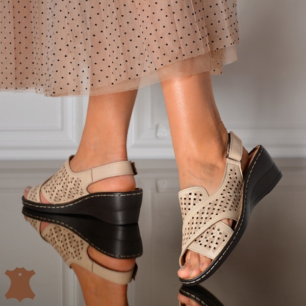 Sandale Dama Piele Naturala Doris 2 Bej- Need 4 Shoes