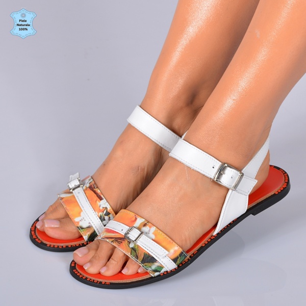 Sandale Dama Piele Naturala Mariana 7 Albe- Need 4 Shoes