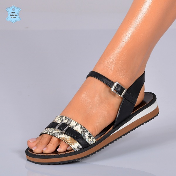 Sandale Dama Piele Naturala Minely 4 Negre- Need 4 Shoes