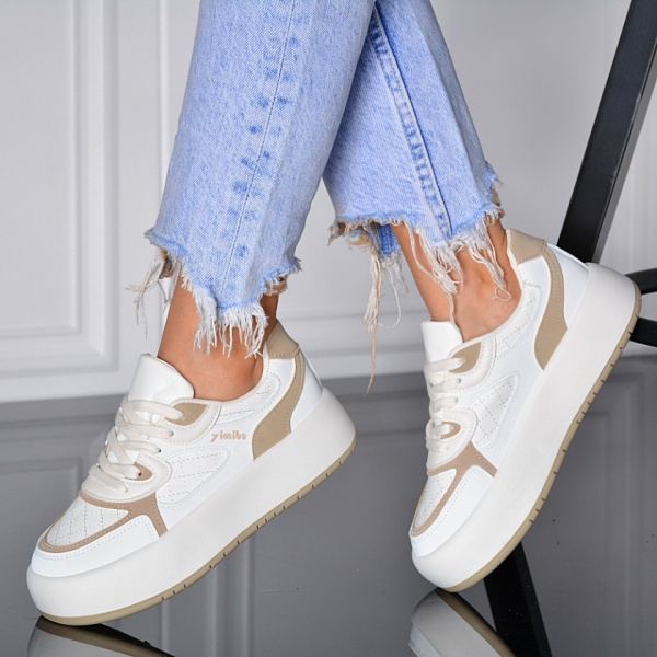 Adidasi Dama Narsia Alb/Kaki- Need 4 Shoes