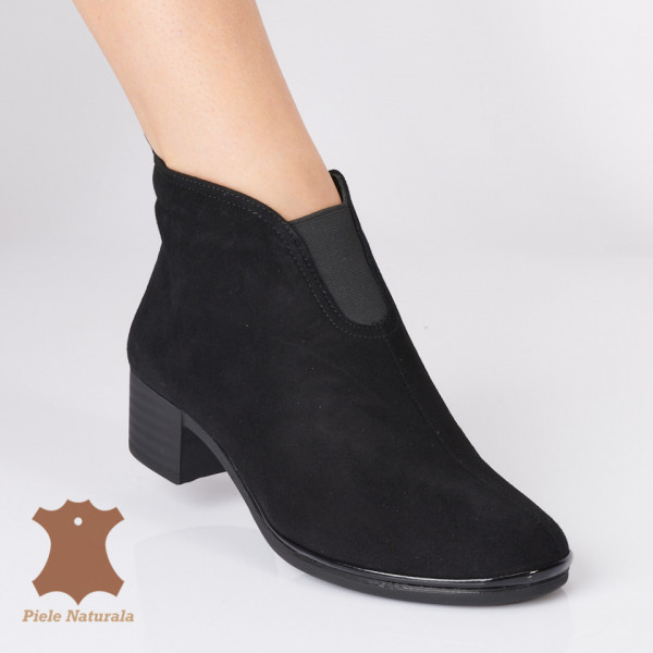 Botine Dama Piele Naturala Hazal 7 Negre