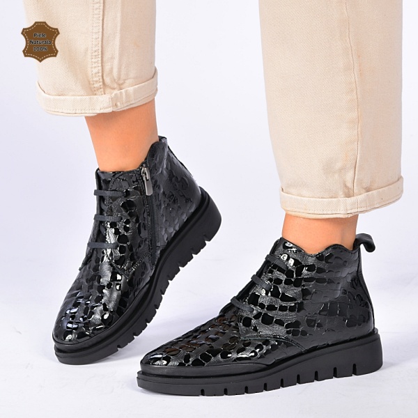 Ghete Dama Piele Naturala Briana 2 Negre